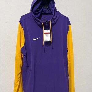Nike 1/4 Zip Pregame Player Hooded Coaches Jacket Men’s Sz L Purple FJ9536-546